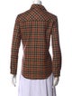 Gabriela Hearst Cashmere Plaid Print Button-Up Top
