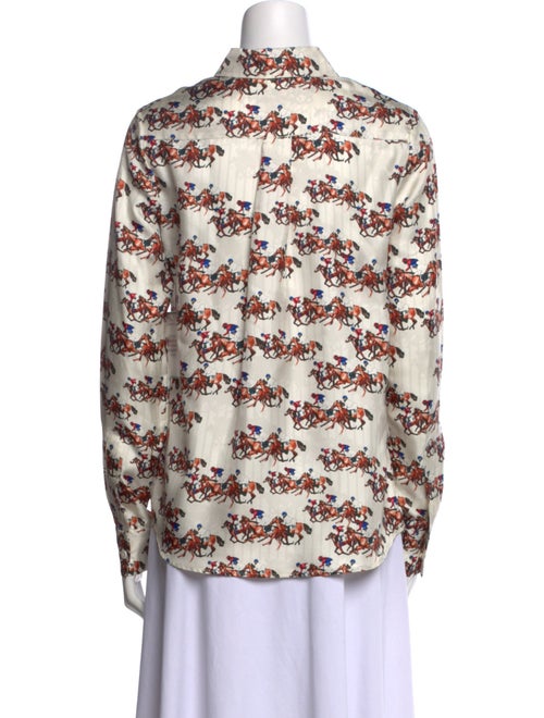 Gabriela Hearst Silk Floral Print Button-Up Top