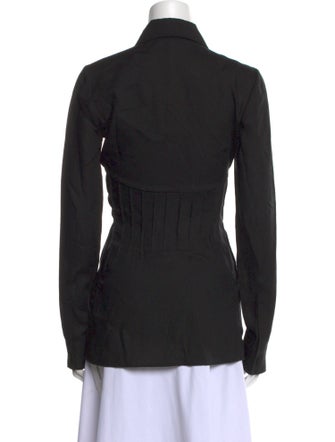 Gabriela Hearst Linen Long Sleeve Button-Up Top