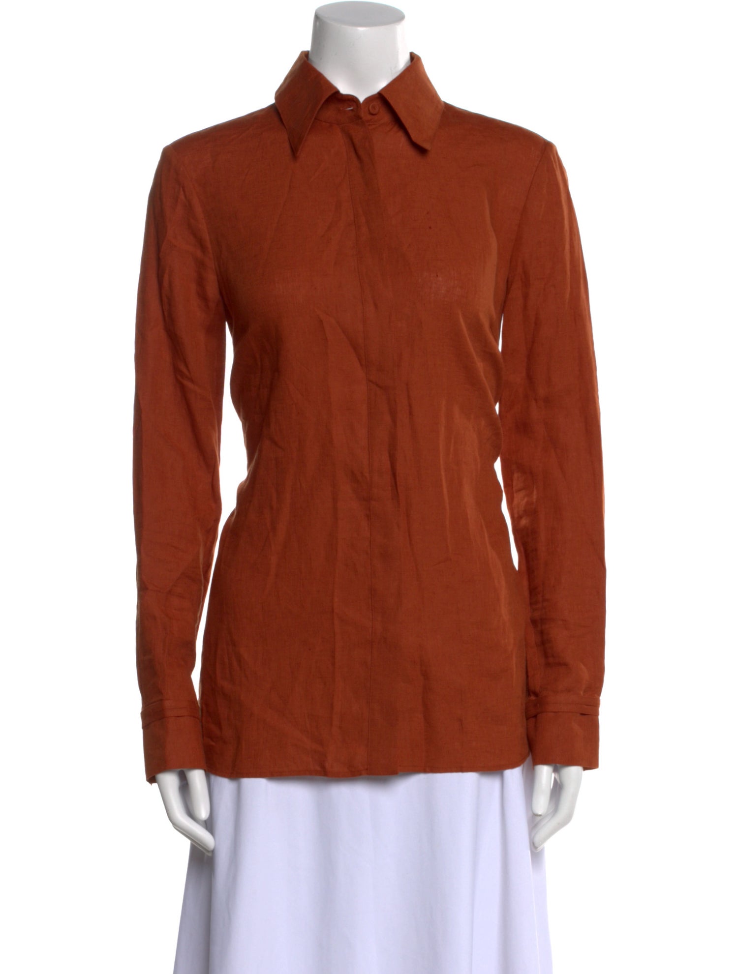 Gabriela Hearst Linen Long Sleeve Button-Up Top w/ Tags