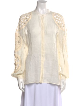 Gabriela Hearst Linen Printed Button-Up Top