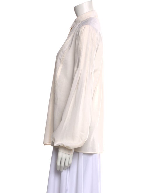 Gabriela Hearst Wool Long Sleeve Button-Up Top