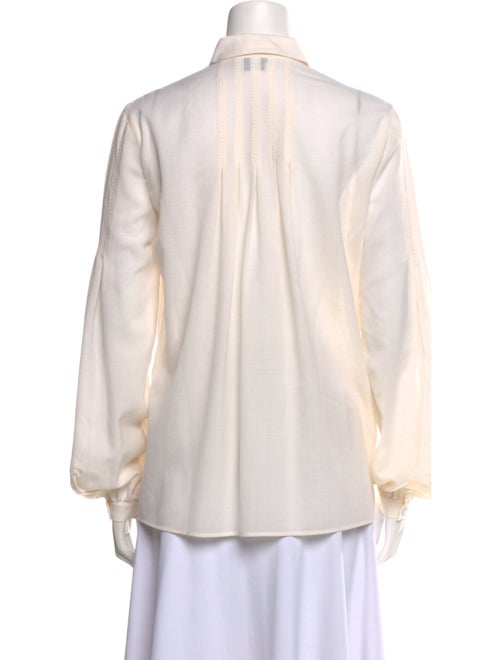 Gabriela Hearst Wool Long Sleeve Button-Up Top