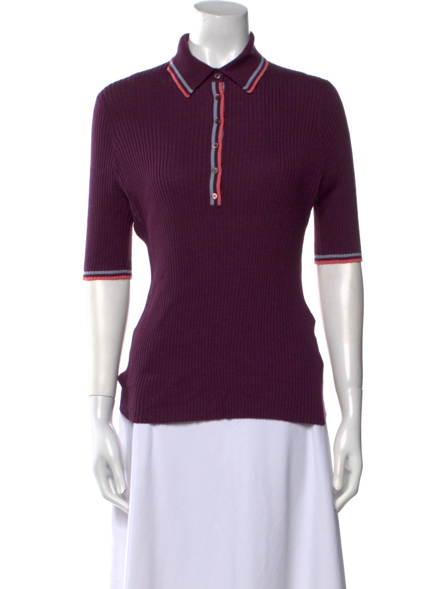 Gabriela Hearst Cashmere Three-Quarter Sleeve Polo