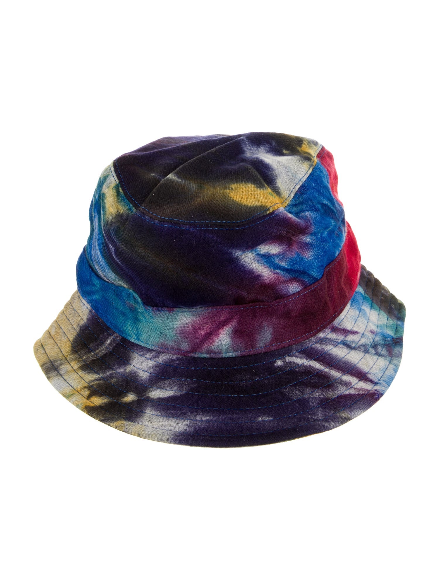 Gabriela Hearst blue cashmere Gabriela Hearst Bucket Hat with pattern print throughout.
