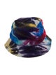 Gabriela Hearst blue cashmere Gabriela Hearst Bucket Hat with pattern print throughout.