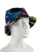 Gabriela Hearst blue cashmere Gabriela Hearst Bucket Hat with pattern print throughout.