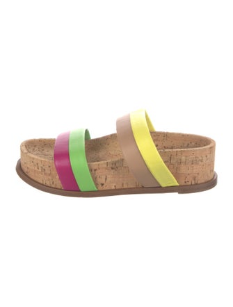 Gabriela Hearst Leather Colorblock Pattern Slides