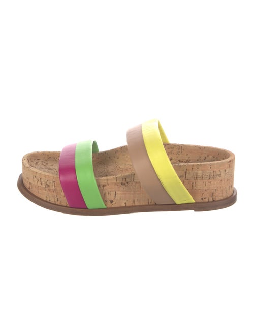 Gabriela Hearst Leather Colorblock Pattern Slides