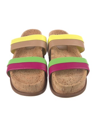 Gabriela Hearst Leather Colorblock Pattern Slides