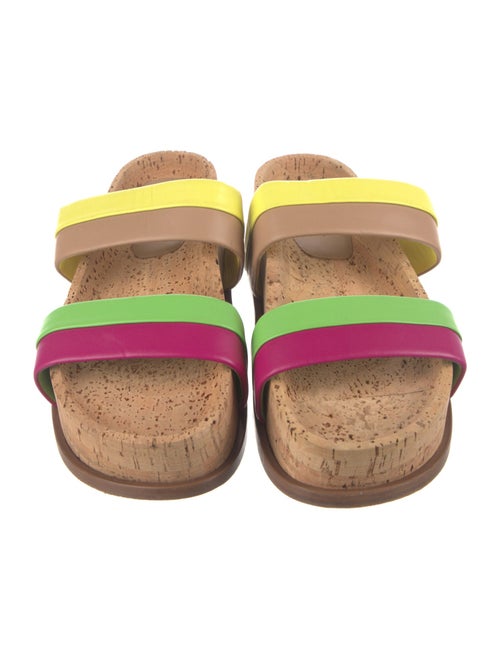 Gabriela Hearst Leather Colorblock Pattern Slides