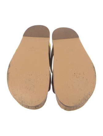 Gabriela Hearst Leather Colorblock Pattern Slides