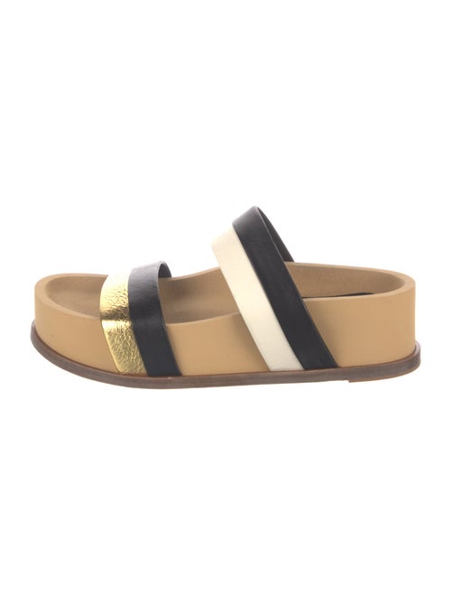 Gabriela Hearst Leather Colorblock Pattern Slides