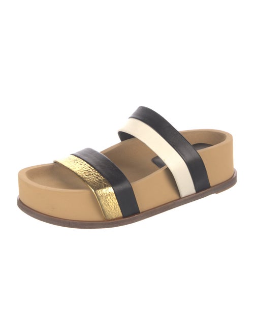 Gabriela Hearst Leather Colorblock Pattern Slides