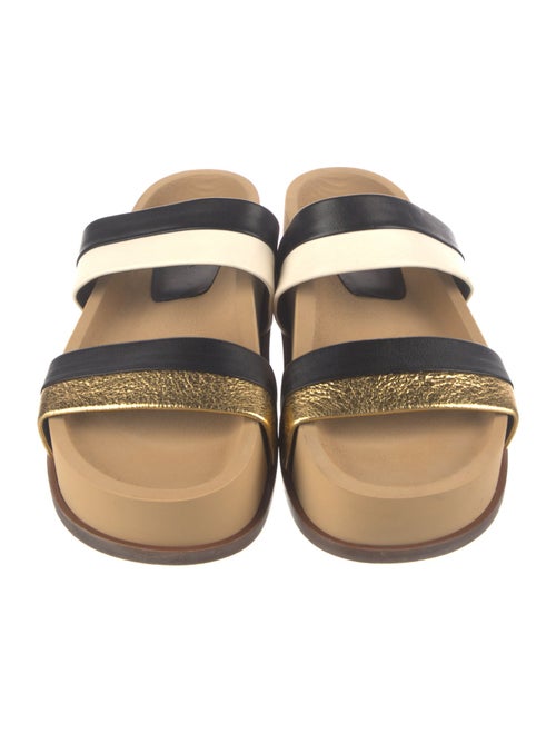 Gabriela Hearst Leather Colorblock Pattern Slides