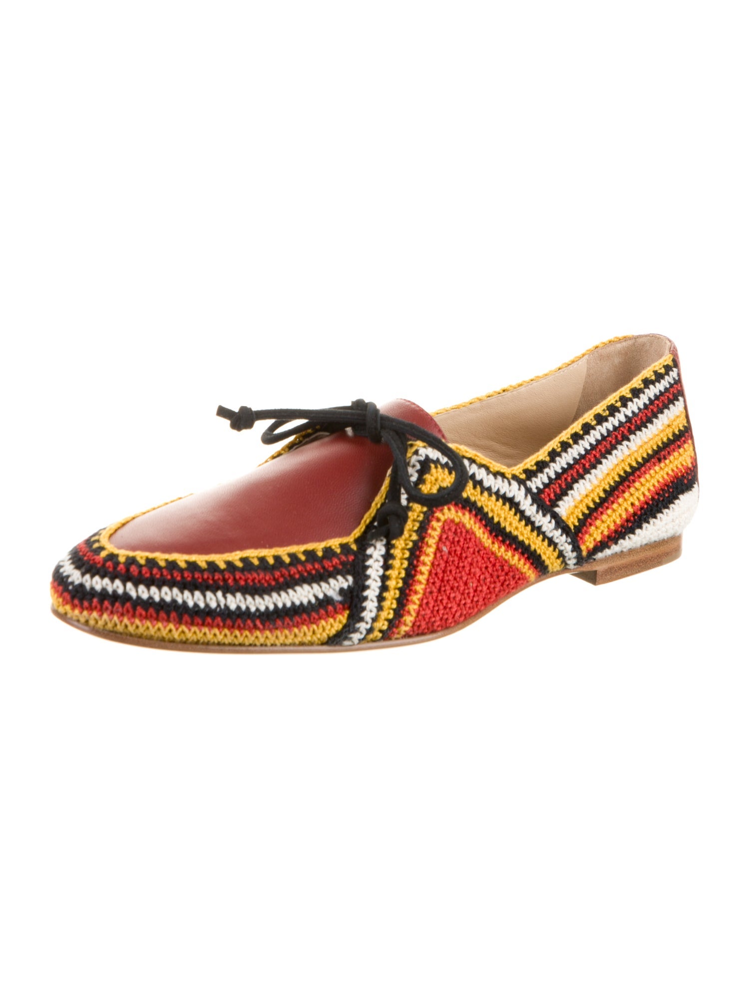 Gabriela Hearst Leather Striped Flats