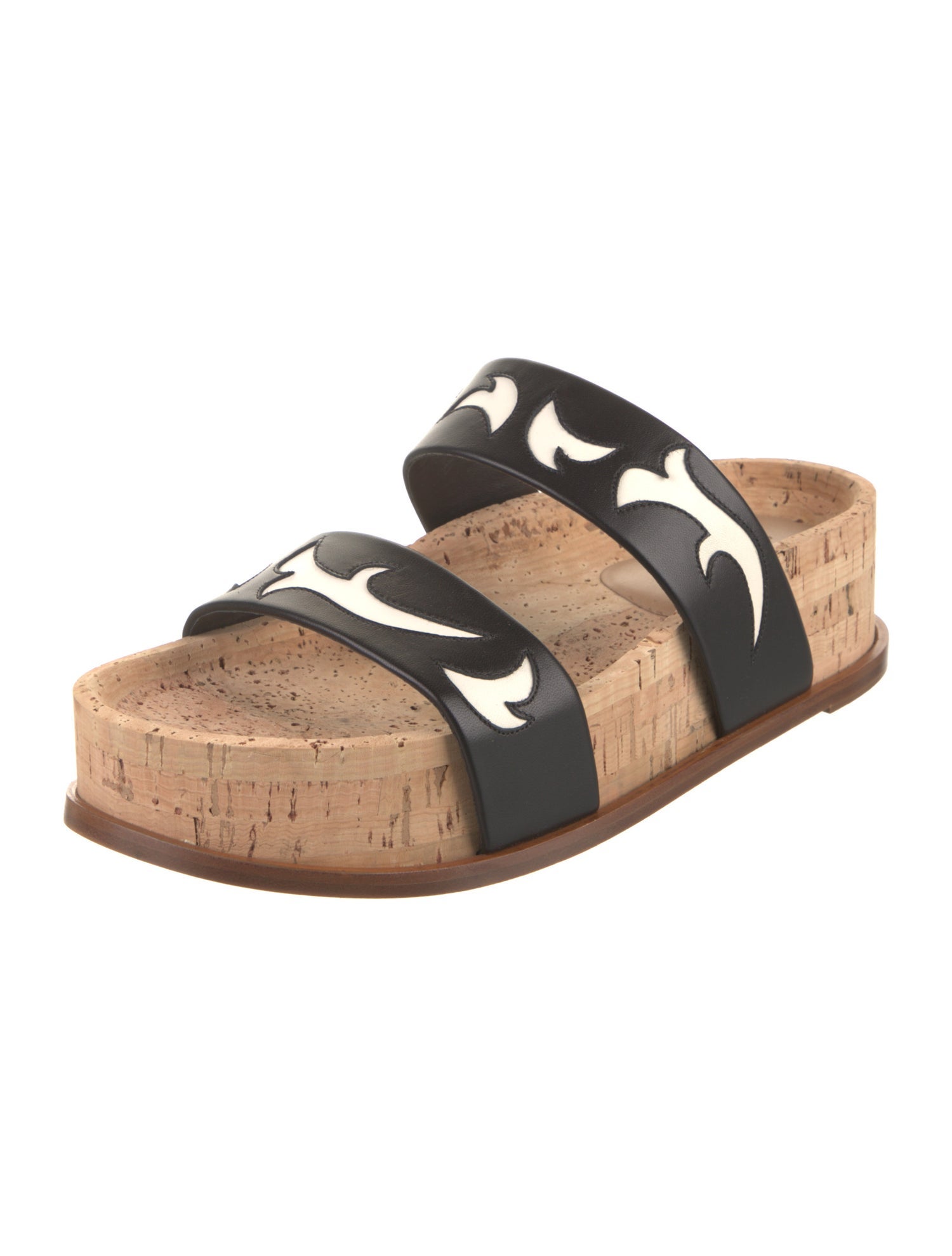 Gabriela Hearst Leather Colorblock Pattern Slides w/ Tags