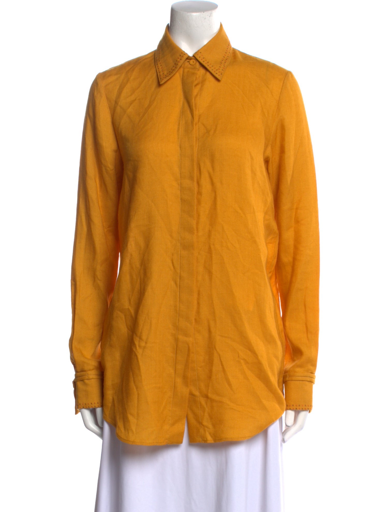 Gabriela Hearst Cashmere Long Sleeve Button-Up Top