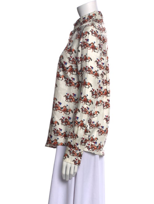 Gabriela Hearst Silk Floral Print Button-Up Top