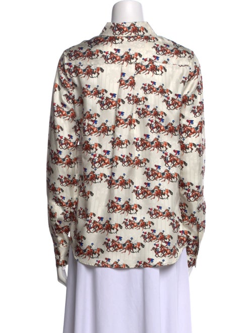 Gabriela Hearst Silk Floral Print Button-Up Top