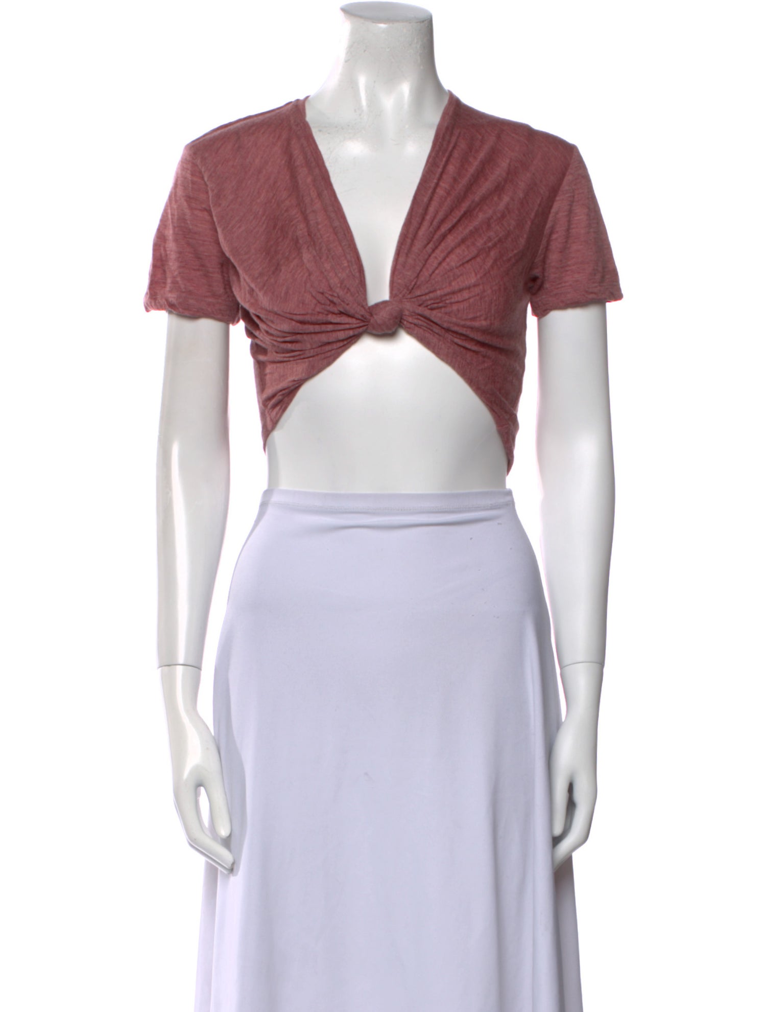 Gabriela Hearst V-Neck Short Sleeve Crop Top