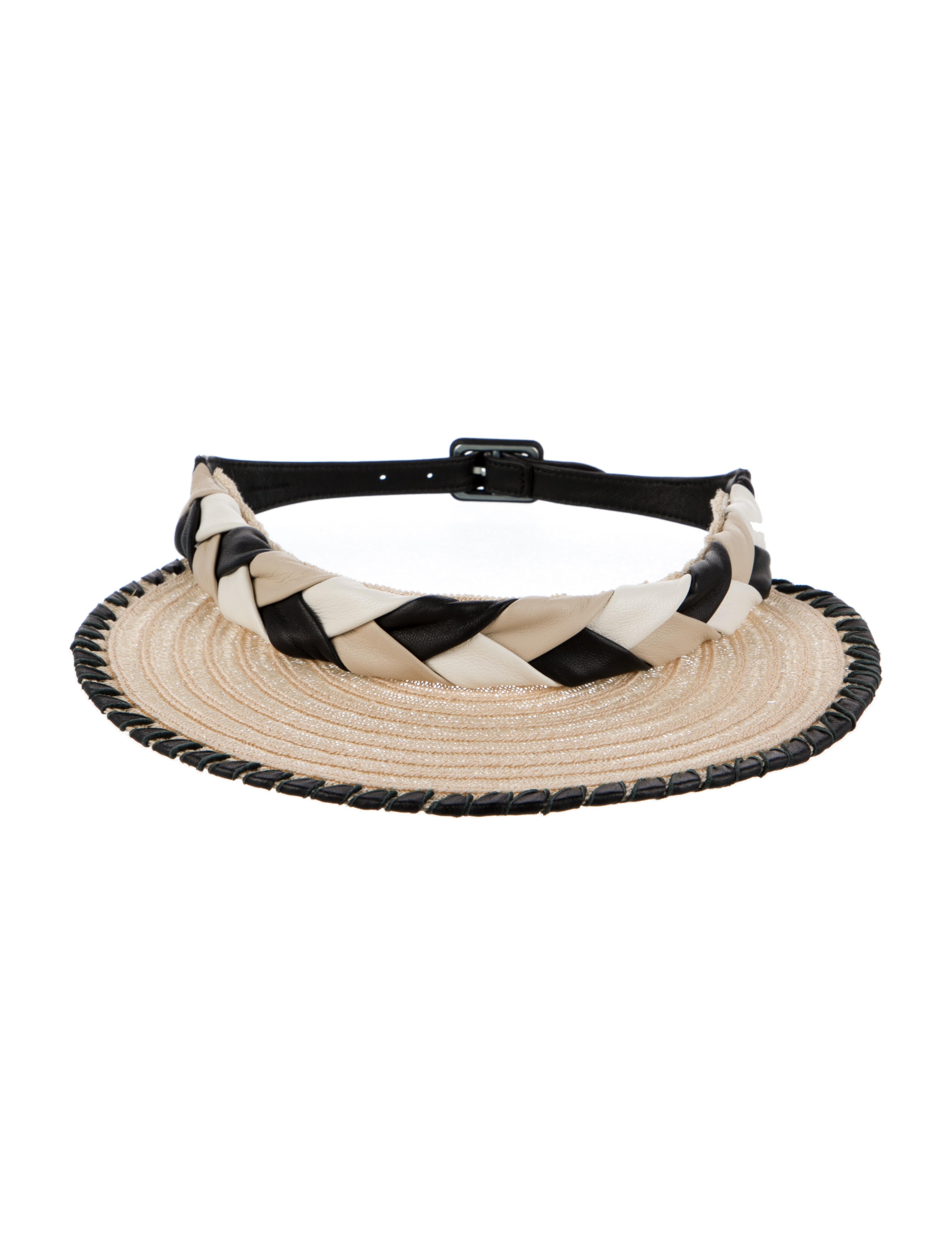 Gabriela Hearst Woven Leather Trim Visor