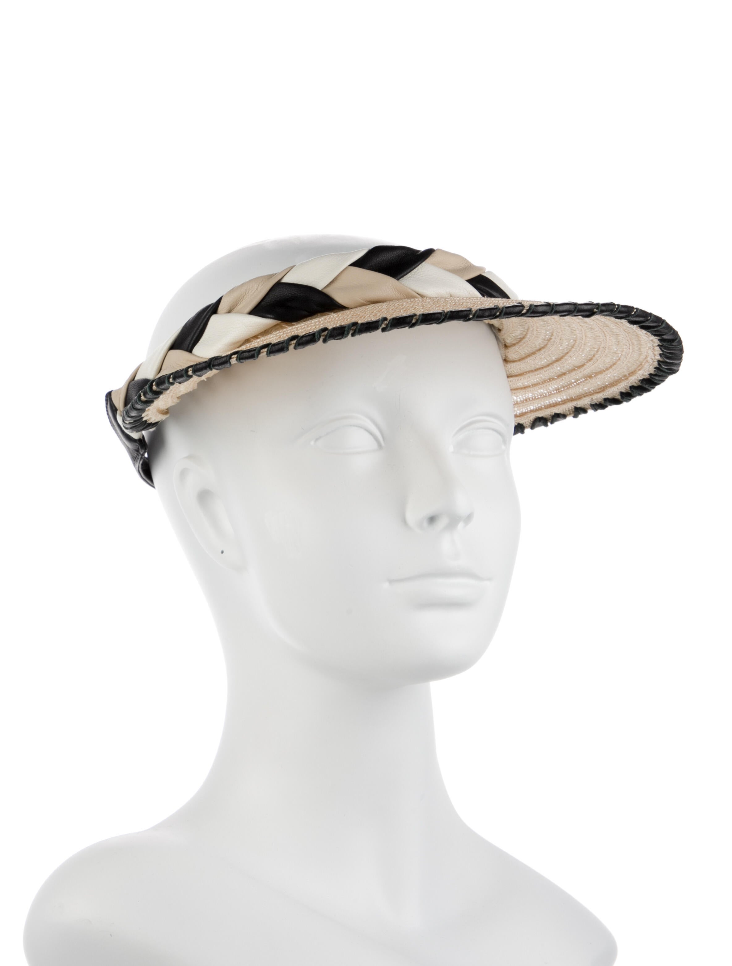 Gabriela Hearst Woven Leather Trim Visor