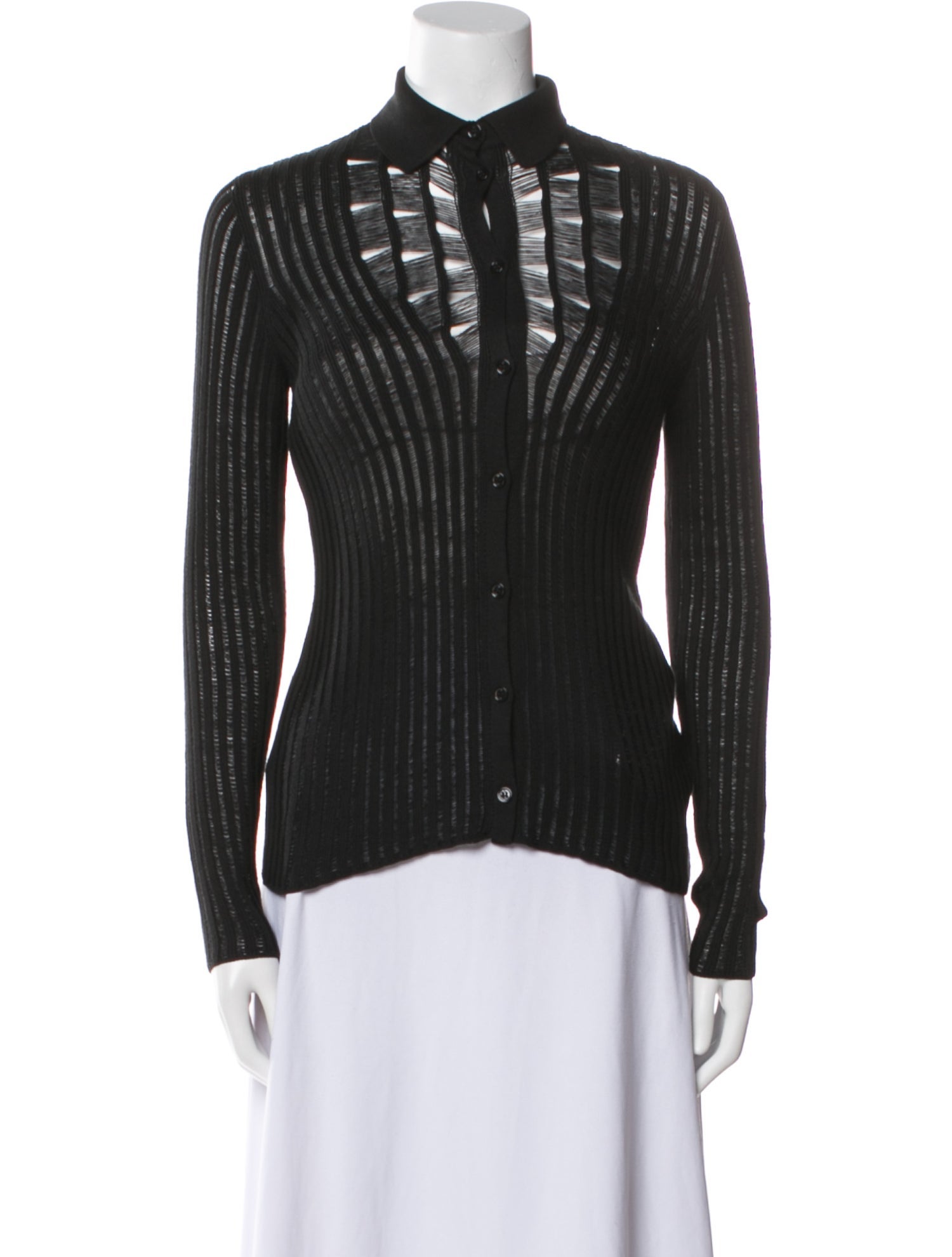 Gabriela Hearst Silk Long Sleeve Button-Up Top