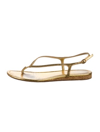 Gabriela Hearst Leather T-Strap Sandals