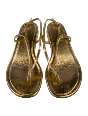 Gabriela Hearst Leather T-Strap Sandals