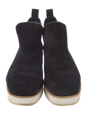 Gabriela Hearst Suede Fur Trim Chelsea Boots