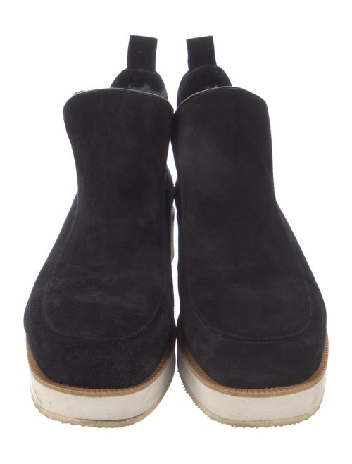Gabriela Hearst Suede Fur Trim Chelsea Boots