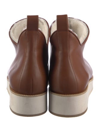 Gabriela Hearst Leather Fur Trim Boots