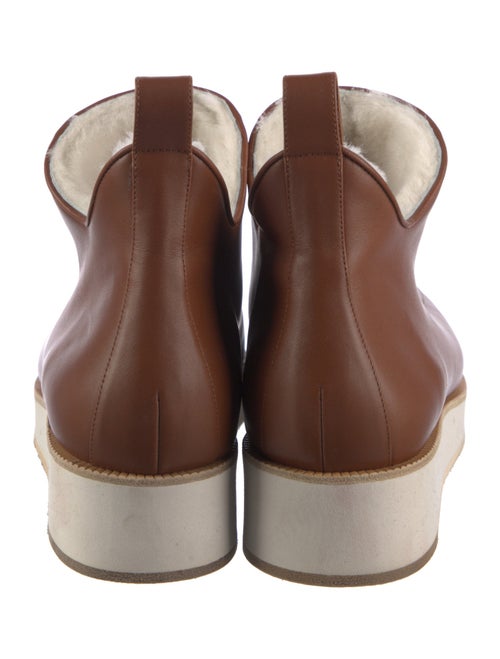 Gabriela Hearst Leather Fur Trim Boots