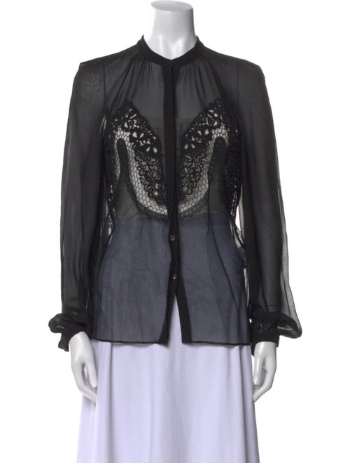 Gabriela Hearst Silk Crew Neck Blouse