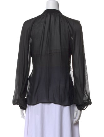 Gabriela Hearst Silk Crew Neck Blouse
