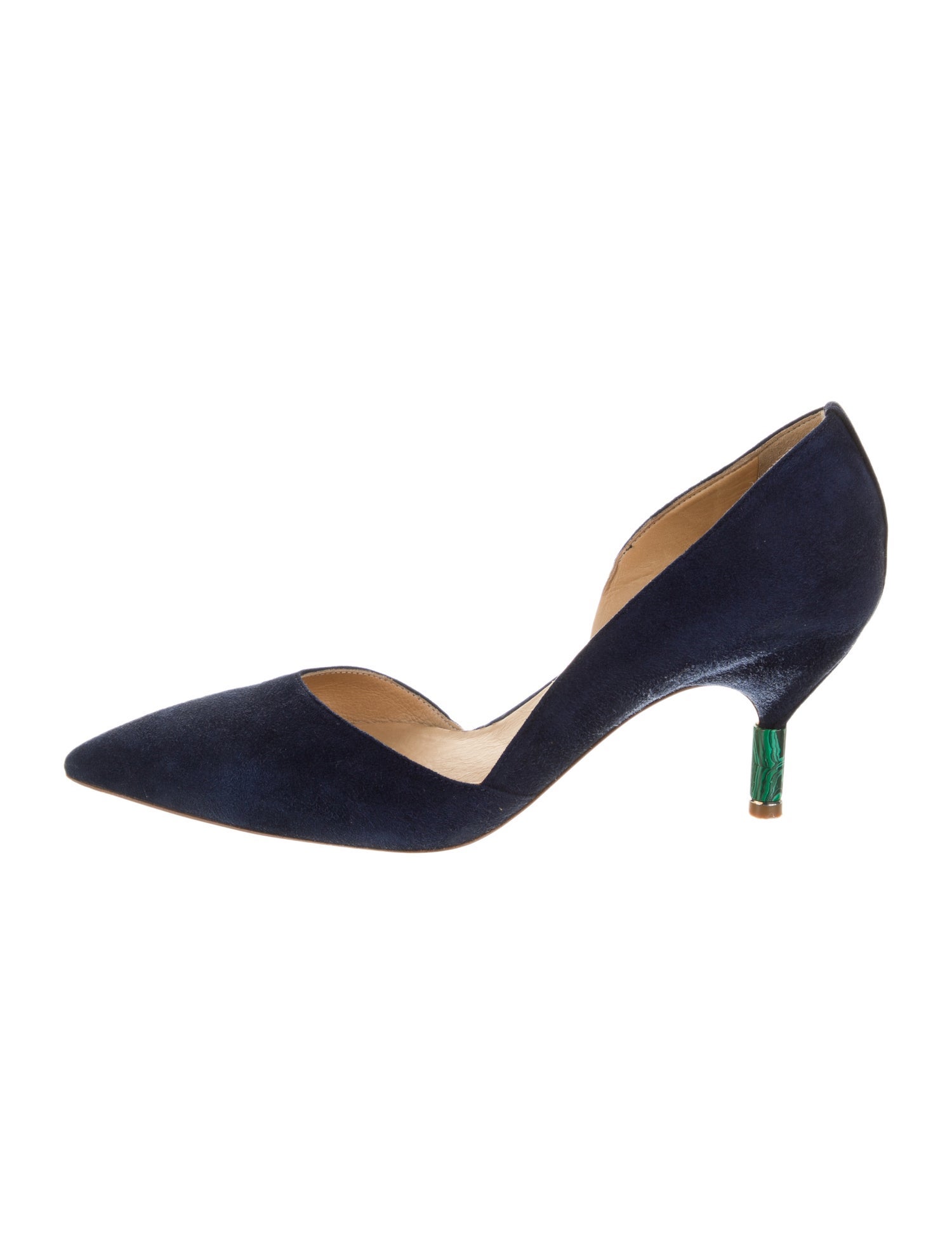 Gabriela Hearst Suede Leather Trim Embellishment D'Orsay Pumps