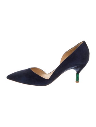 Gabriela Hearst Suede Leather Trim Embellishment D'Orsay Pumps