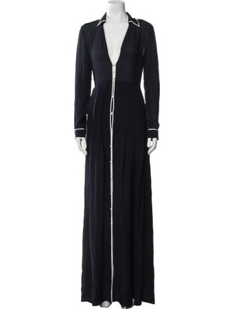 Gabriela Hearst V-Neck Long Dress