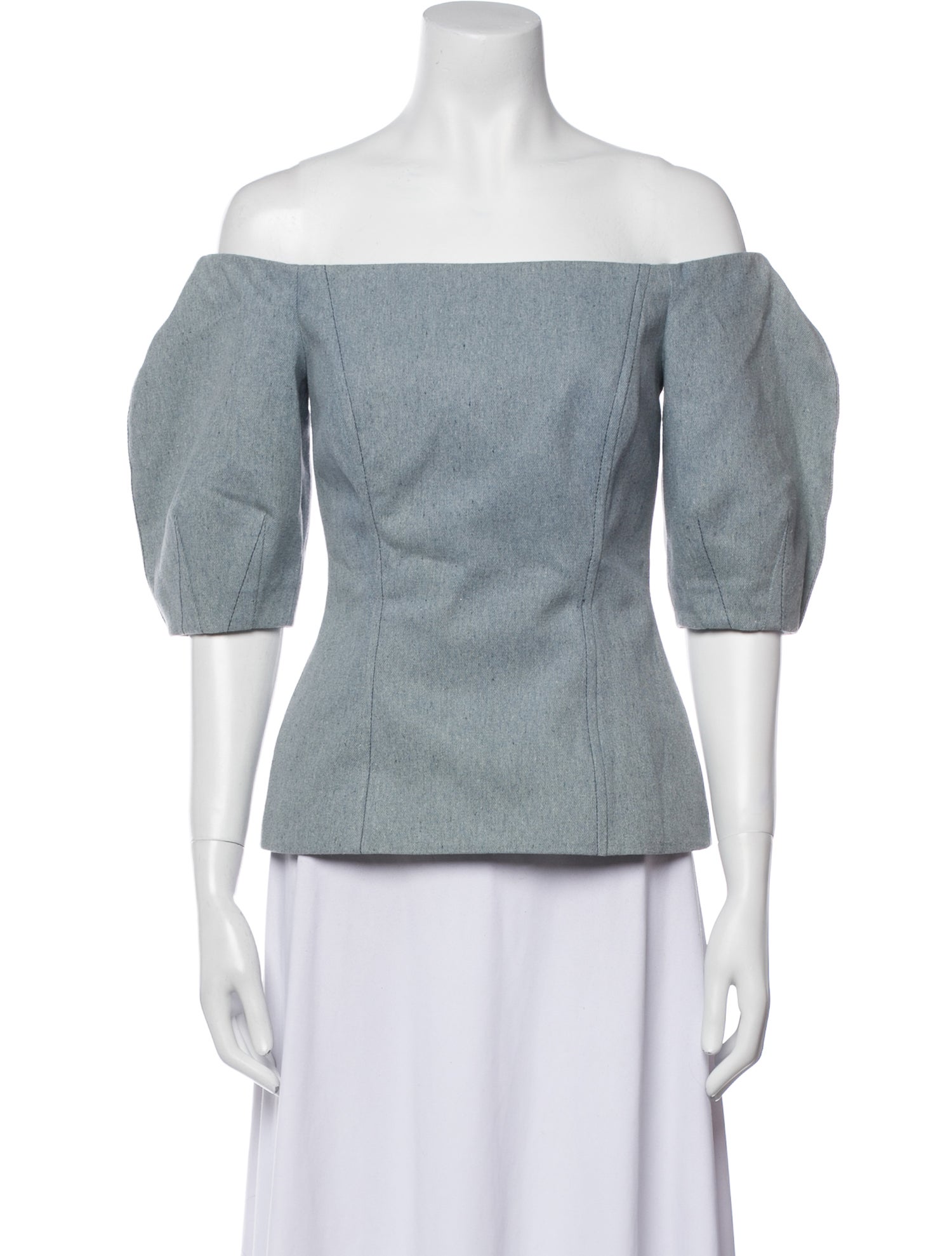 Gabriela Hearst Off-The-Shoulder Three-Quarter Sleeve Top