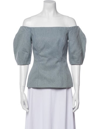Gabriela Hearst Off-The-Shoulder Three-Quarter Sleeve Top