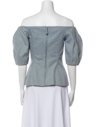 Gabriela Hearst Off-The-Shoulder Three-Quarter Sleeve Top