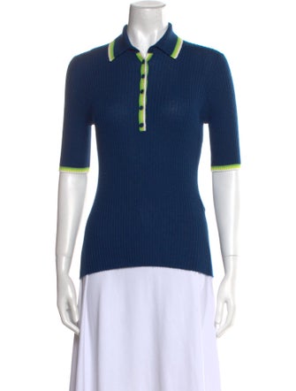 Gabriela Hearst Cashmere Three-Quarter Sleeve Polo