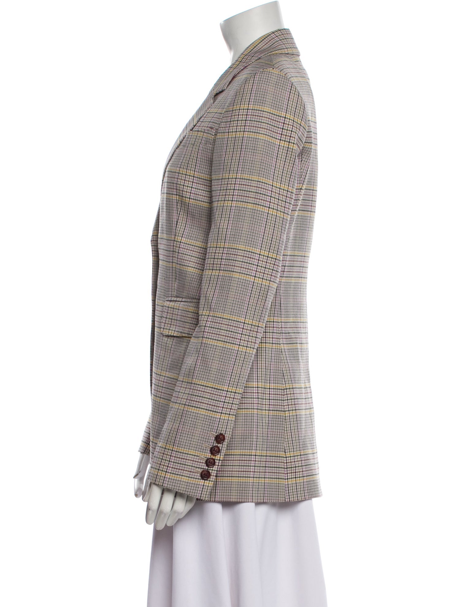 Gabriela Hearst Virgin Wool Plaid Print Blazer