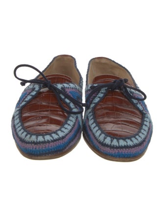 Gabriela Hearst Striped Bow Accents Loafers