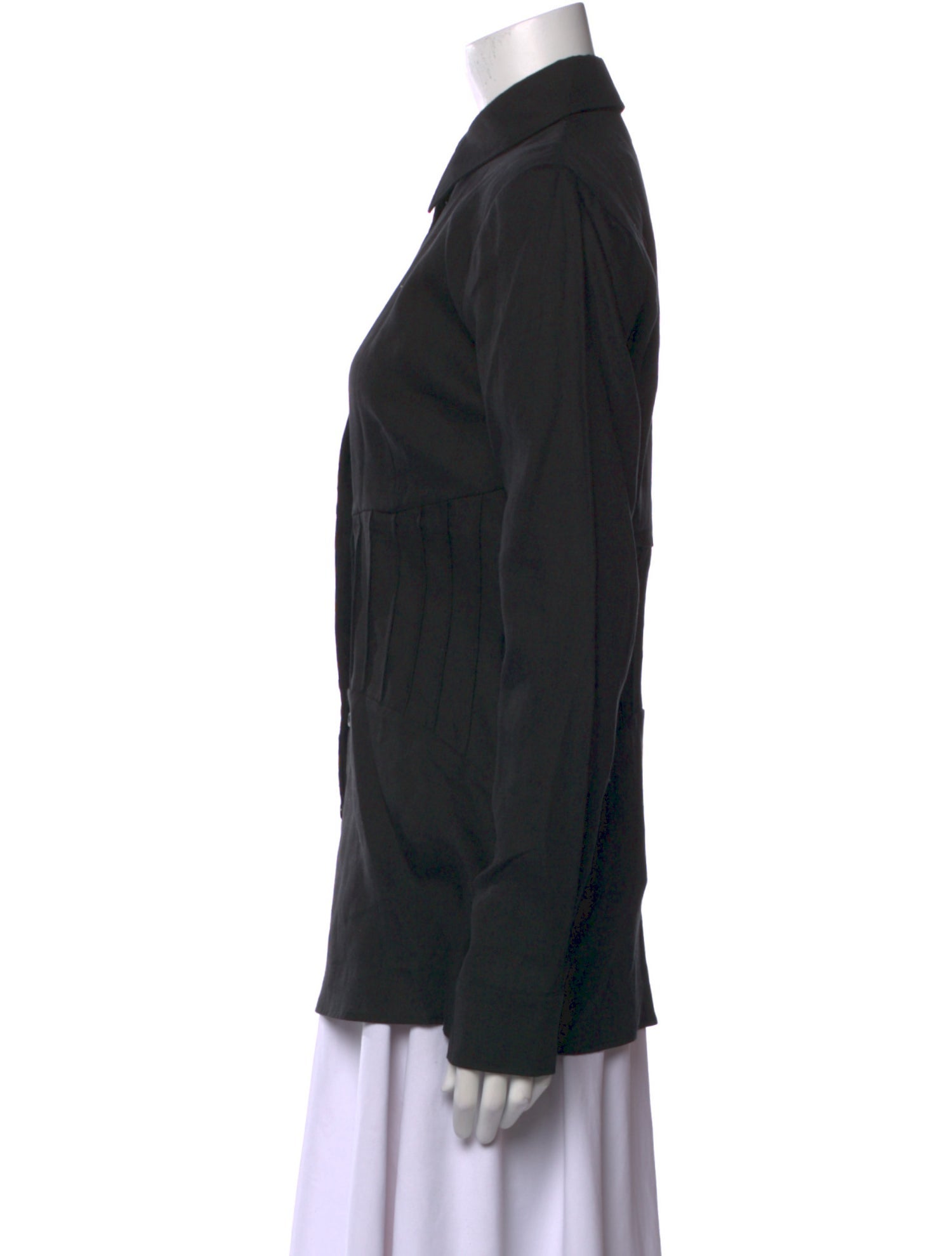 Gabriela Hearst Linen Long Sleeve Button-Up Top