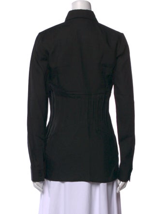 Gabriela Hearst Linen Long Sleeve Button-Up Top