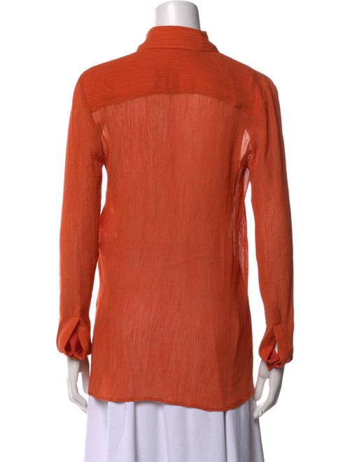Gabriela Hearst Mock Neck Long Sleeve Button-Up Top
