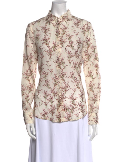 Gabriela Hearst Printed Long Sleeve Button-Up Top