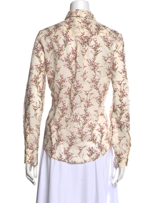 Gabriela Hearst Printed Long Sleeve Button-Up Top